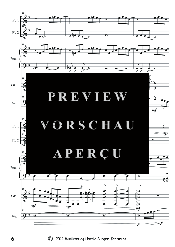 Product gallery: Page 9 of 11 Nostalgia (Partitur), , Mixed ensemble 2 flutes, piano, guitar and cello