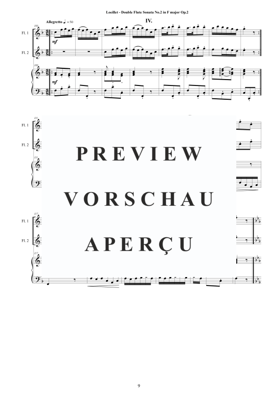 Produktgalerie: Seite 10 von 11 Double Flute Sonata No.2 in F major Op.2, , Zwei Flöten und Cembalo