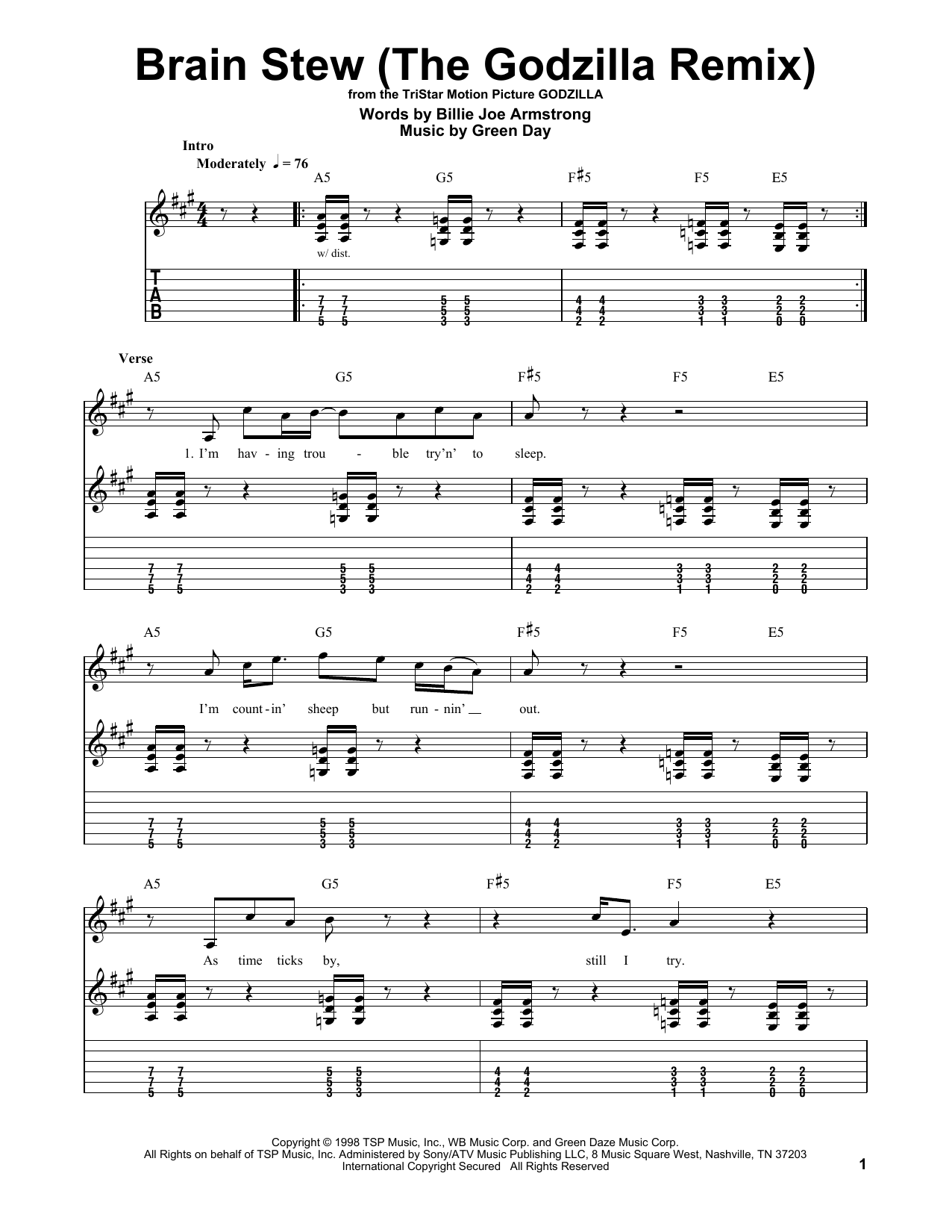 Product gallery: Page 1 of 1 Brain Stew (The Godzilla Remix), Green Day