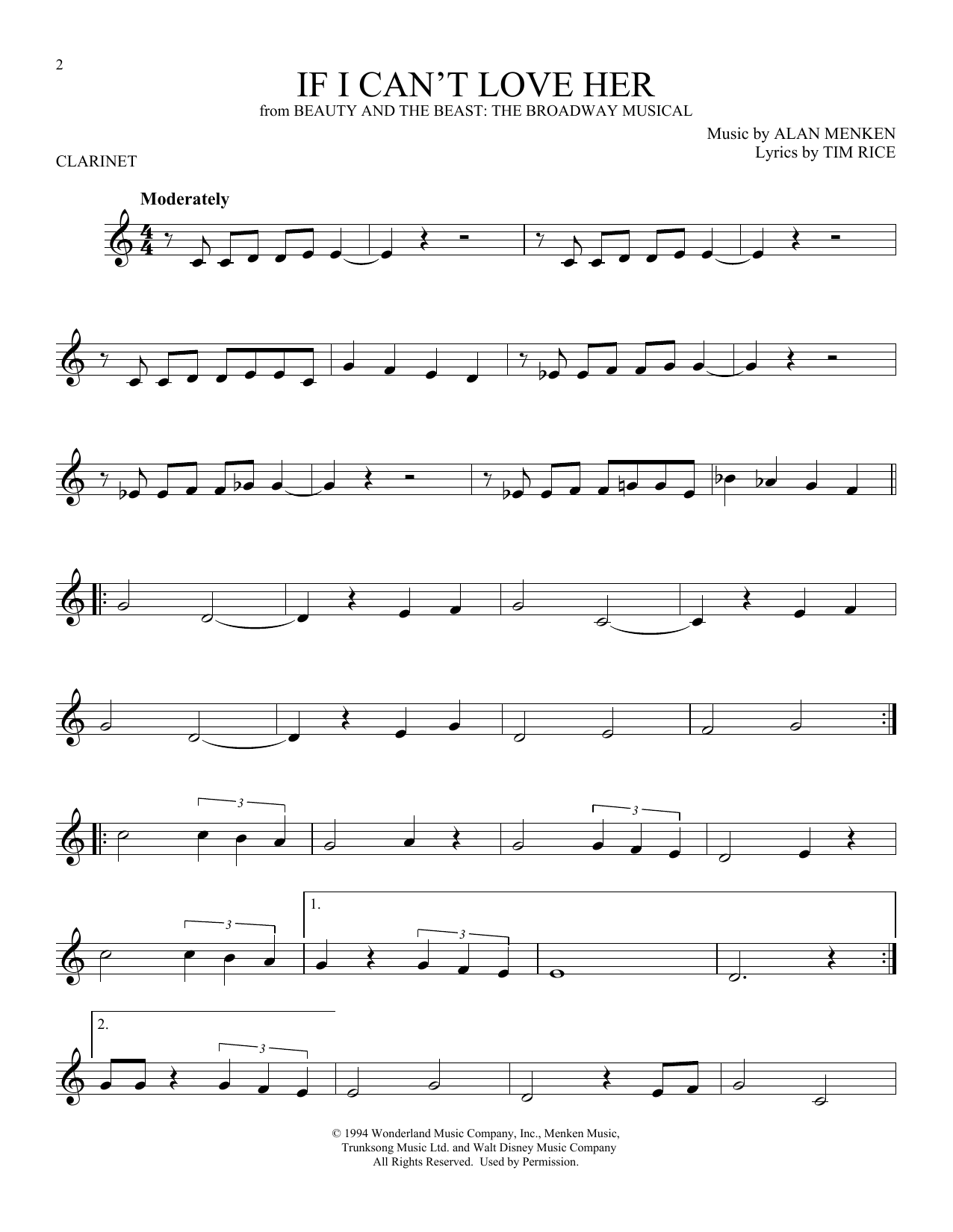 Product gallery: Page 1 of 1 If I Can't Love Her (from Beauty And The Beast: The Musical), Alan Menken & Tim Rice