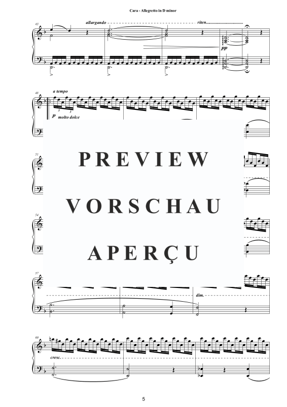 Produktgalerie: Seite 6 von 9 Allegretto in D-Moll, , Klavier Solo