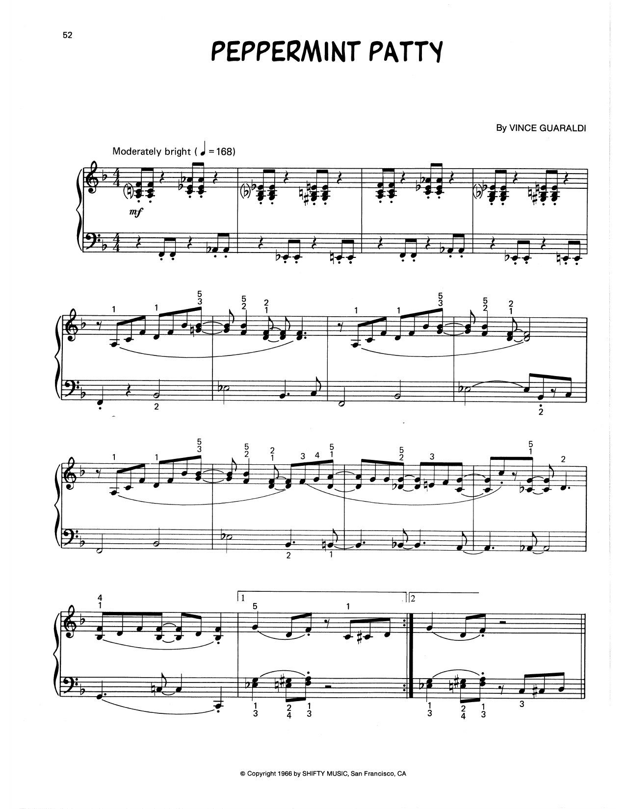 Produktgalerie: Seite 1 von 1 Peppermint Patty (arr. Lee Evans), Vince Guaraldi, Klavier