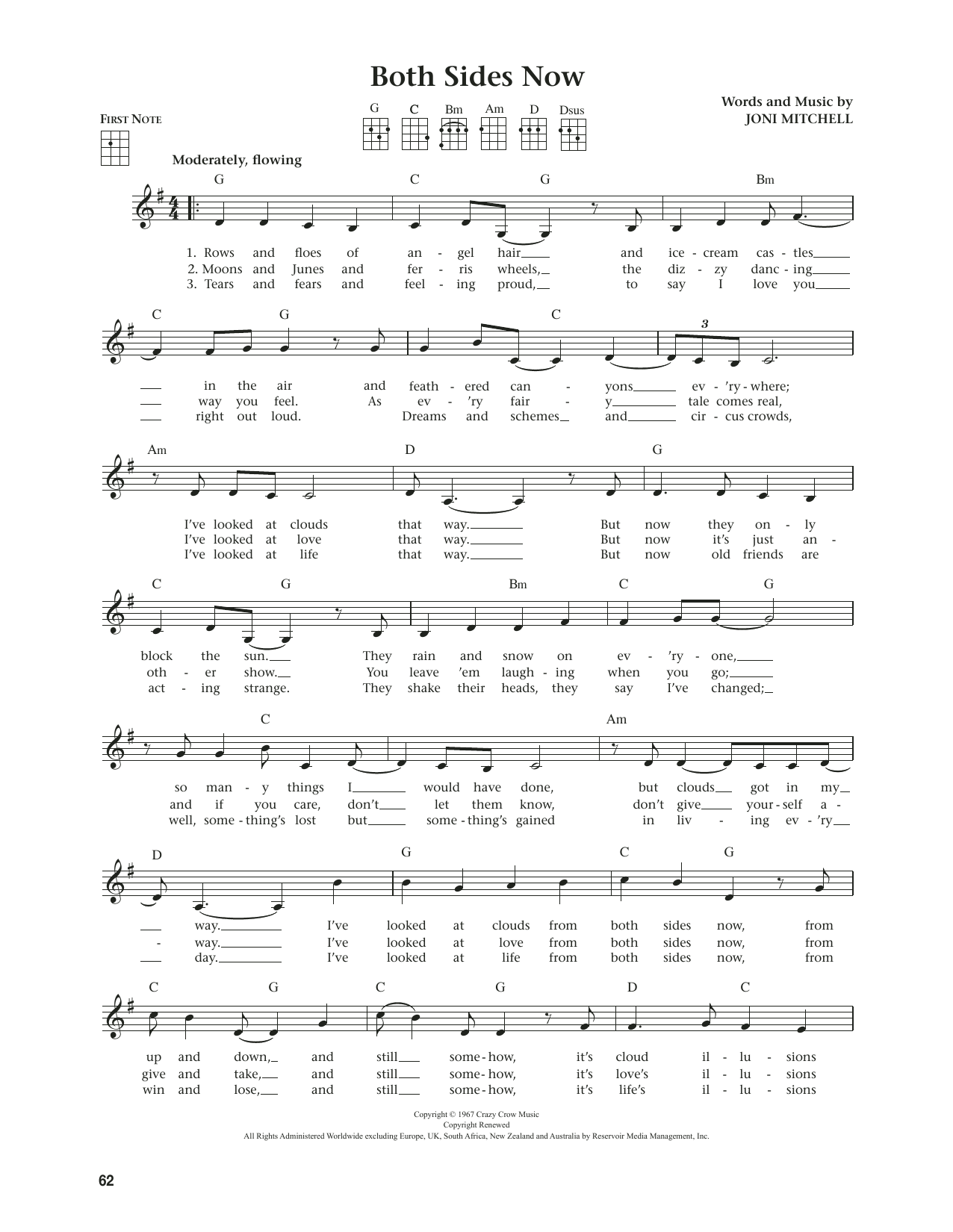Product gallery: Page 1 of 1 Both Sides Now (from The Daily Ukulele) (arr. Jim Beloff), Joni Mitchell