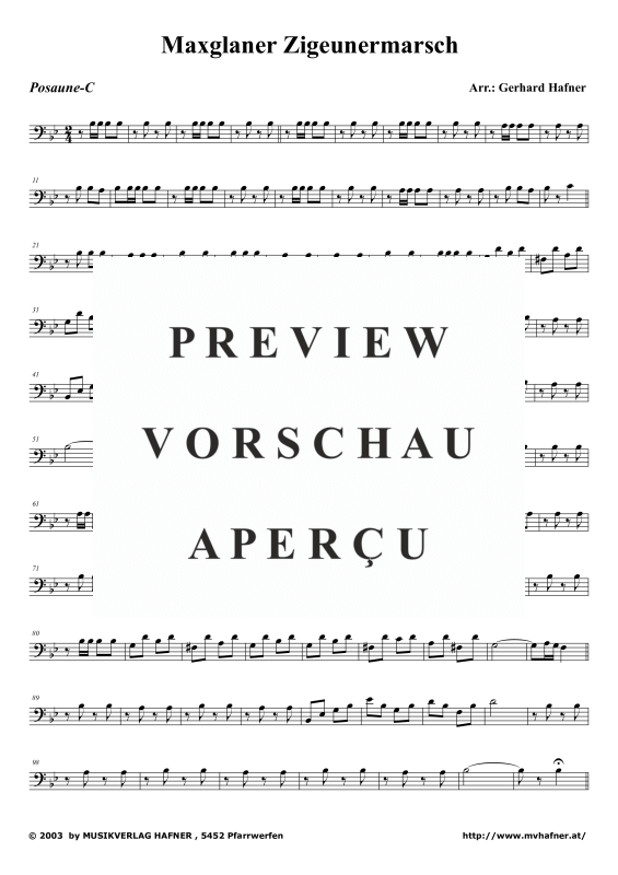 Produktgalerie: Seite 10 von 11 Maxglaner Zigeunermarsch, , (Blechbläser Quintett)