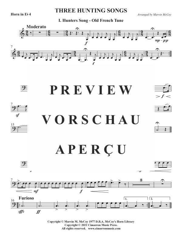 Product gallery: Page 9 of 9 Three Hunting Songs, , Horn Quartet