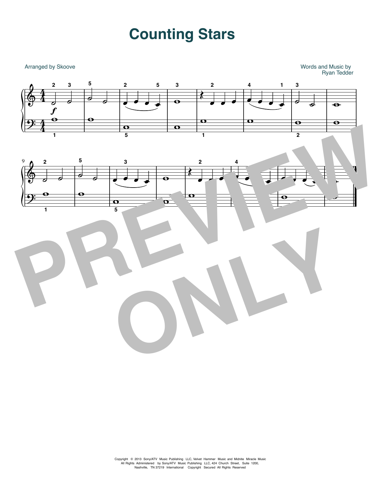 Produktbild zu: Counting Stars (arr. Skoove)