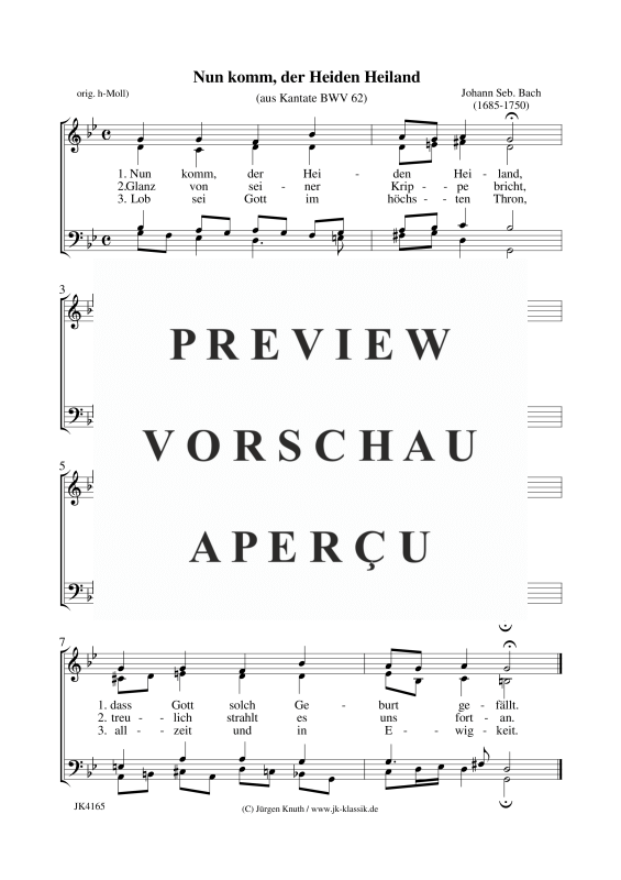 gallery: Nun komm, der Heiden Heiland (aus Kantate BWV 62), , Gemischter Chor