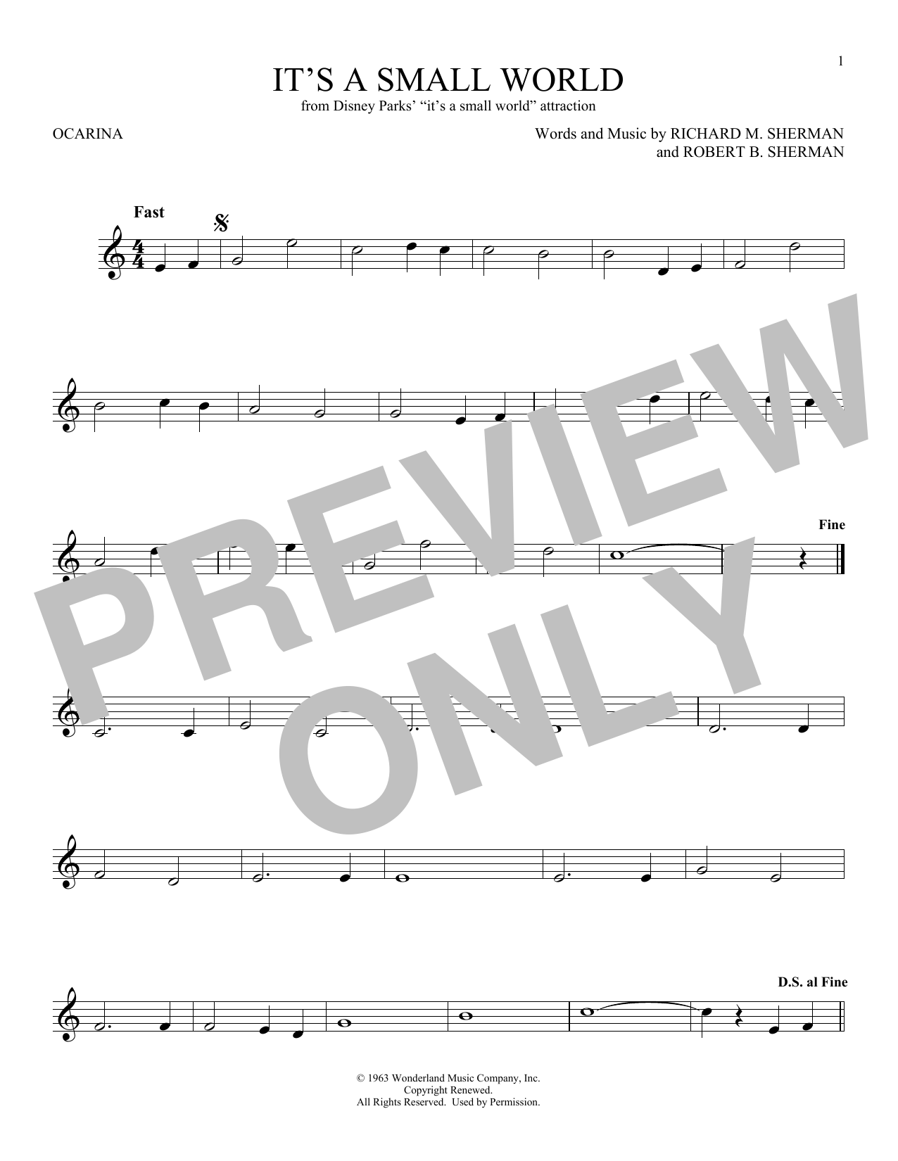 Product gallery: Page 1 of 1 It's A Small World, Sherman Brothers