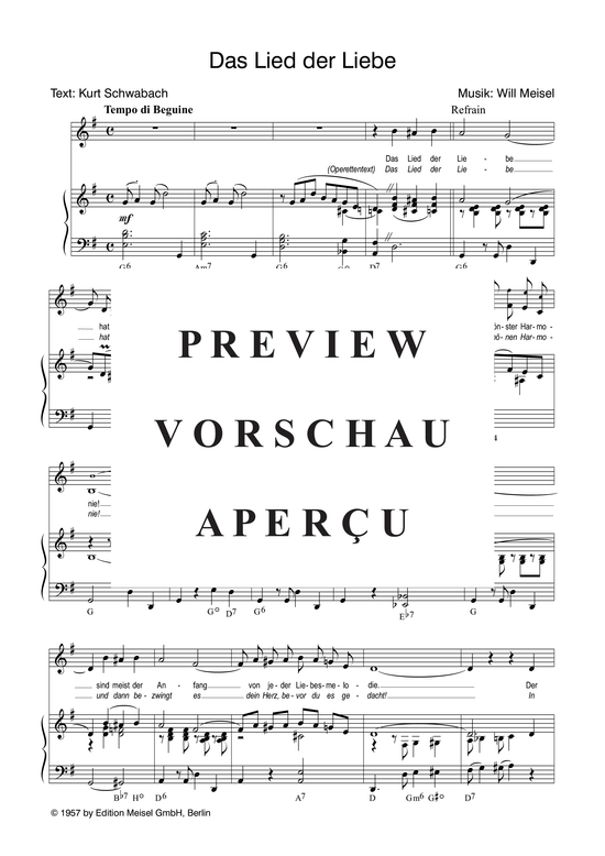 Produktgalerie: Seite 4 von 4 Das Lied der Liebe, 	, Klavier und Gesang