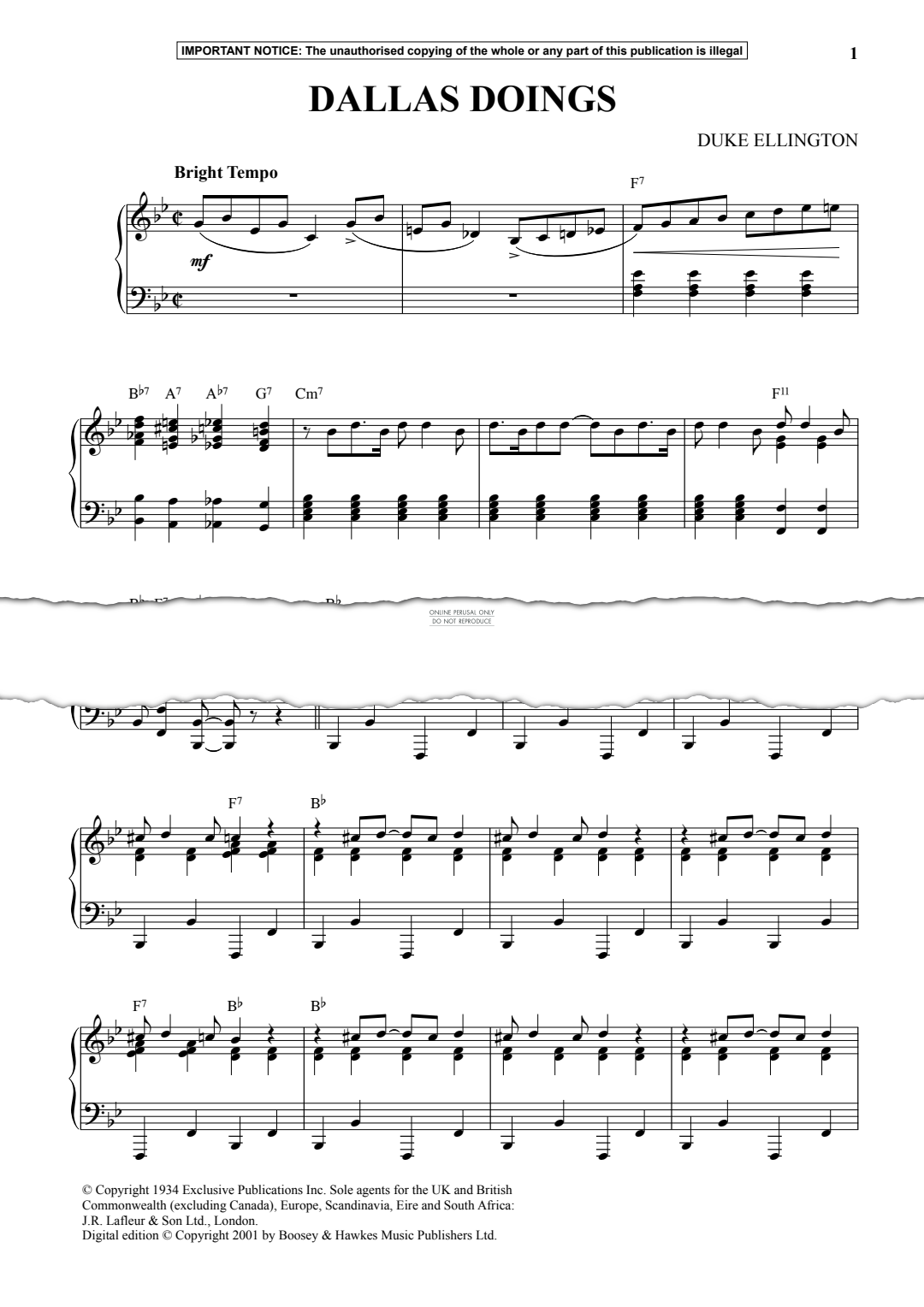 Produktgalerie: Seite 1 von 1 Dallas Doings, Duke Ellington, Klavier