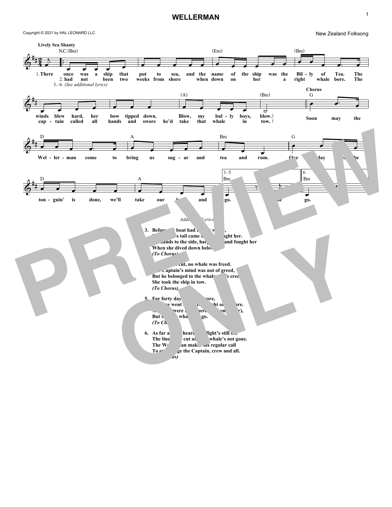 Produktgalerie: Seite 1 von 1 Wellerman, New Zealand Folksong, Melodieinstrument