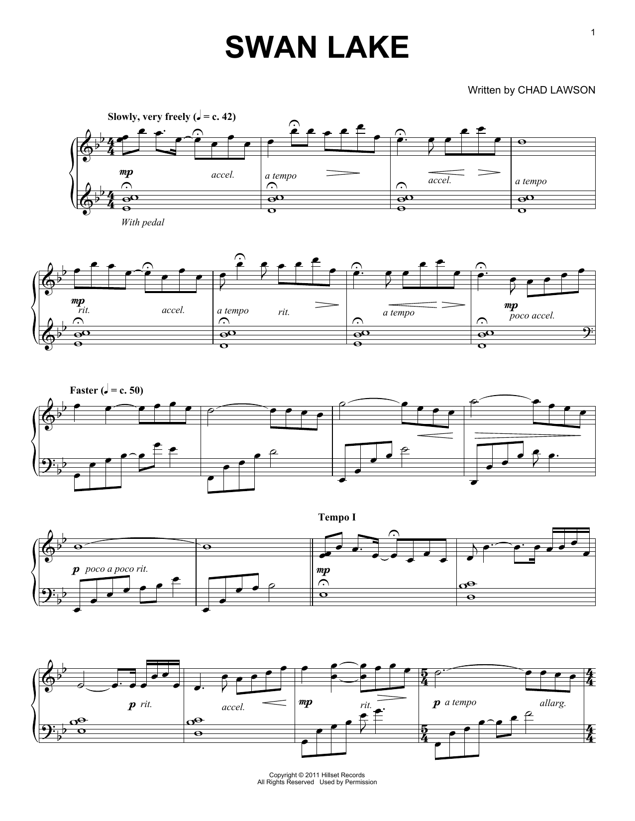 Produktgalerie: Seite 1 von 1 Swan Lake, Chad Lawson, Klavier