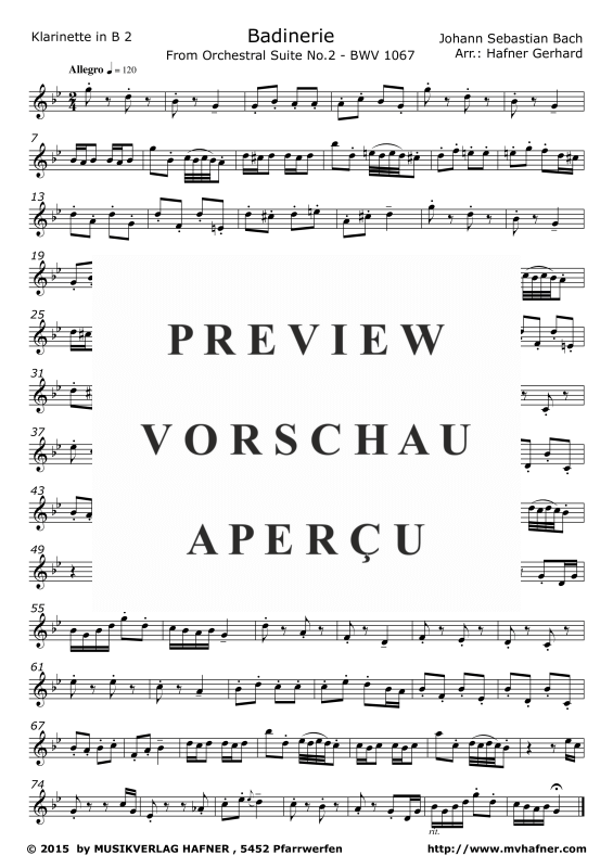 Product gallery: Page 10 of 11 Badinerie, , (clarinet choir)