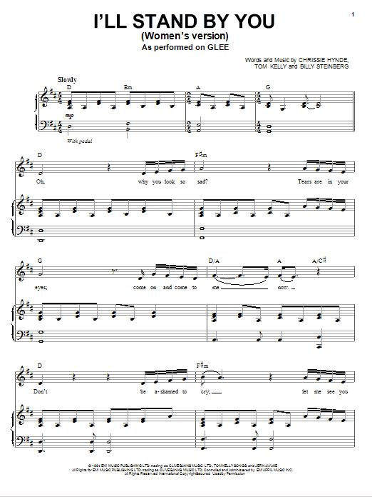 Produktgalerie: Seite 1 von 1 I'll Stand By You, Glee Cast, Gesang, Klavier