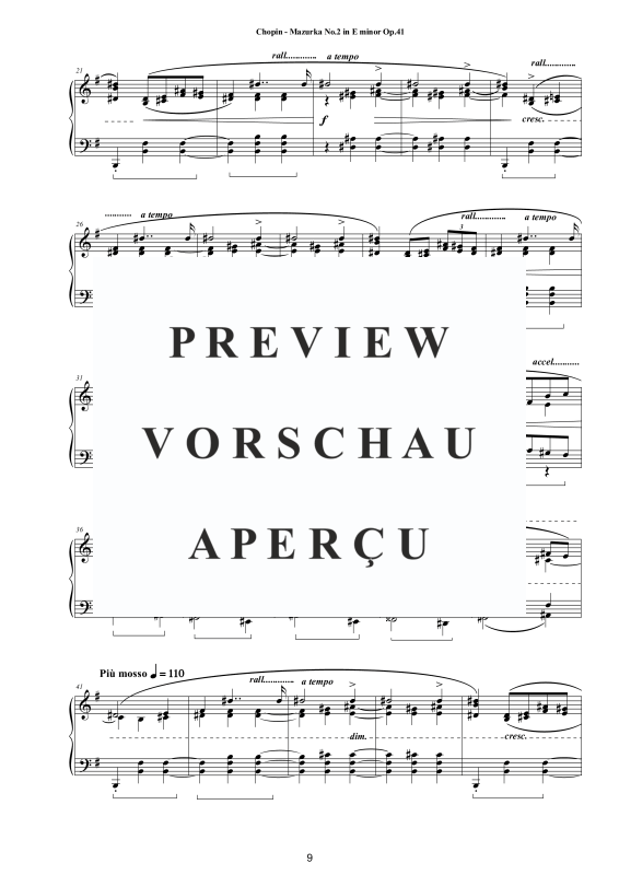 Produktgalerie: Seite 10 von 11 4 Mazurkas Op. 41 für Klavier - Vollständige Partituren, , Klavier Solo