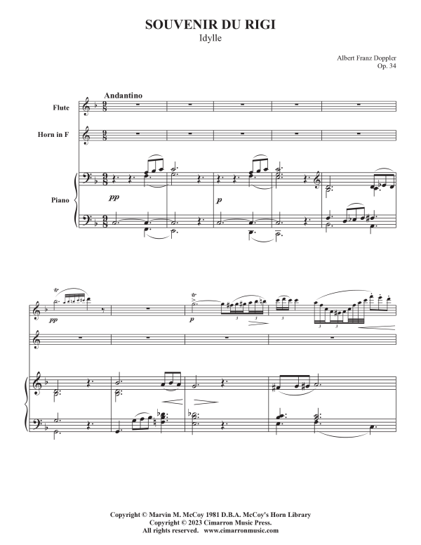 Product picture to: Souvenir du Rigi - Idylle Op. 34Franz Doppler