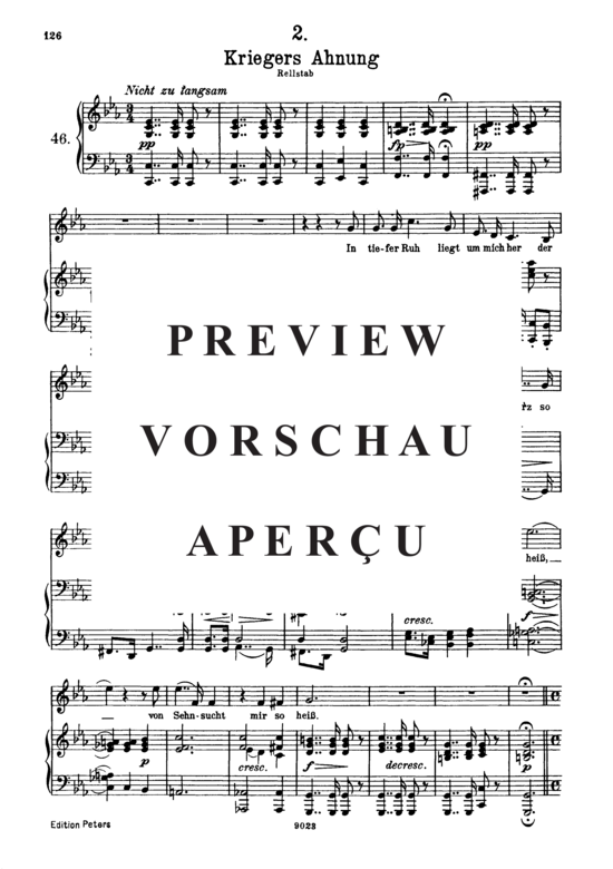 Product gallery: Page 2 of 6 Kriegers Ahnung, D.957-2 (Schwanengesang), , High Voice and Piano