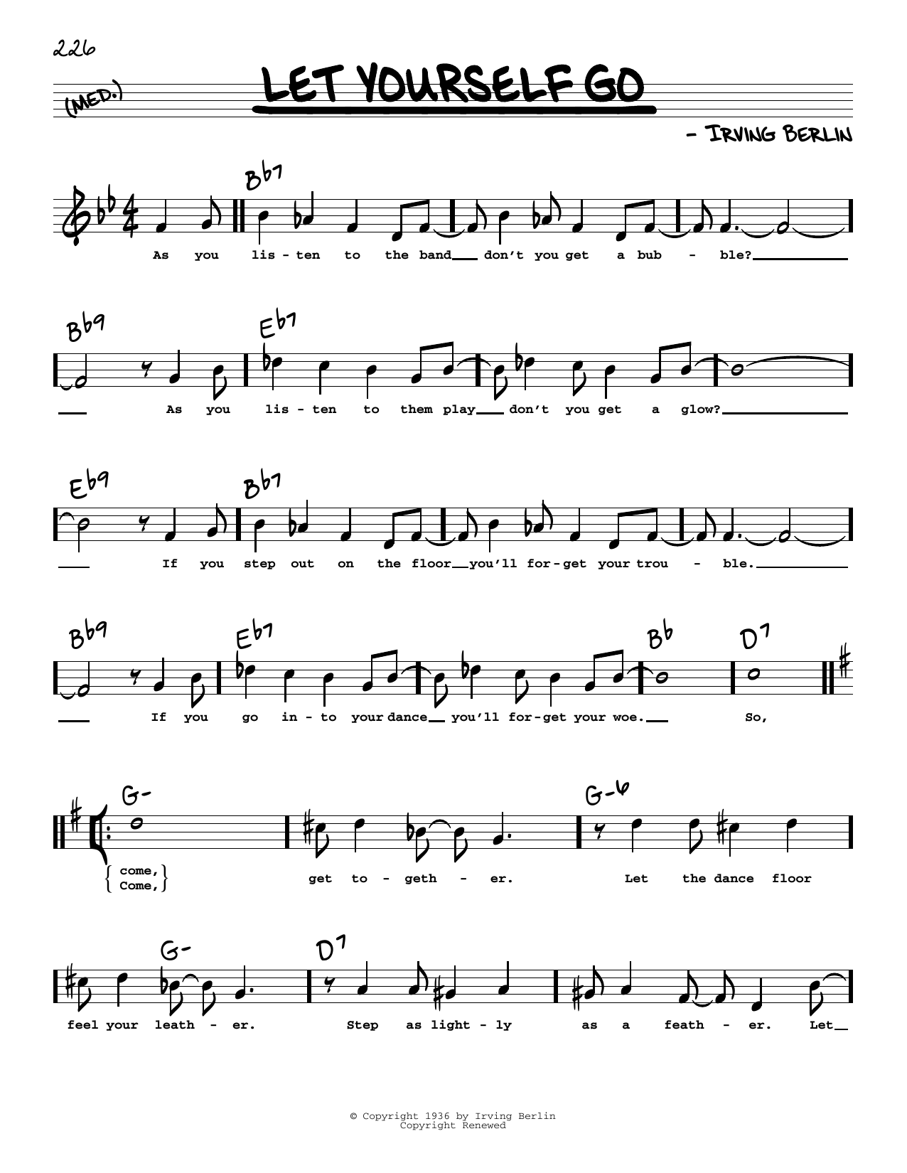 Produktbild zu: Let Yourself Go (High Voice) (from Follow The Fleet)
