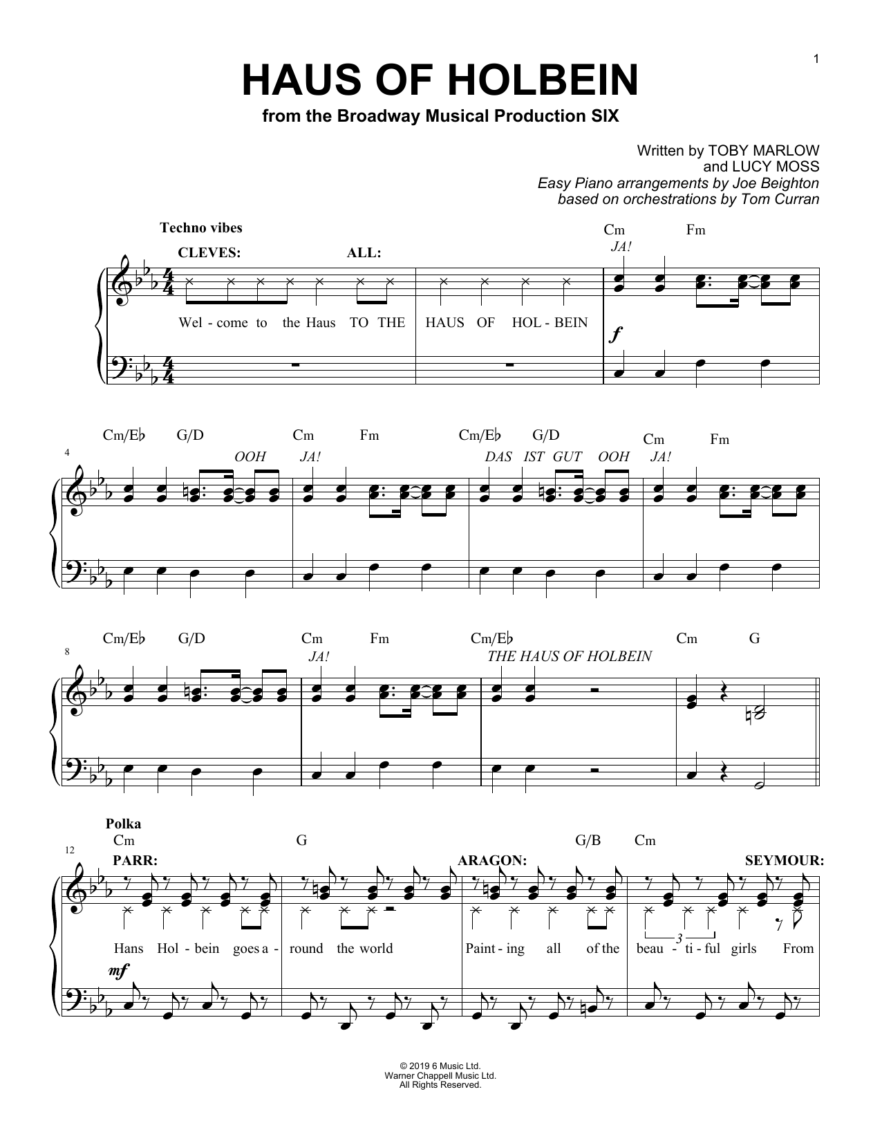 Produktbild zu: Haus Of Holbein (from Six: The Musical)