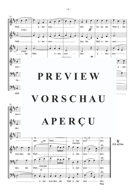 Produktgalerie: Seite 9 von 11 In der Welt habt ihr Angst, , Motette für 6-stimmigen Chor SSATBB