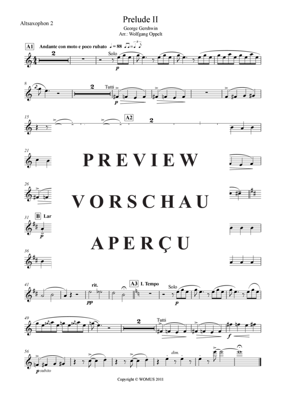 Product gallery: Page 7 of 9 Prelude II (Saxophon Quartett A(S) , , ATB)