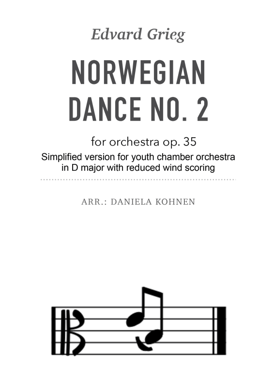 Produktbild zu: Norwegian Dance No. 2 - Simplified version for youth chamber orchestra in D major with reduced wind scoringEdvard Grieg