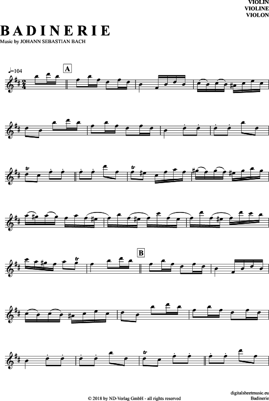 Product picture to: Badinerie Johann Sebastian Bach