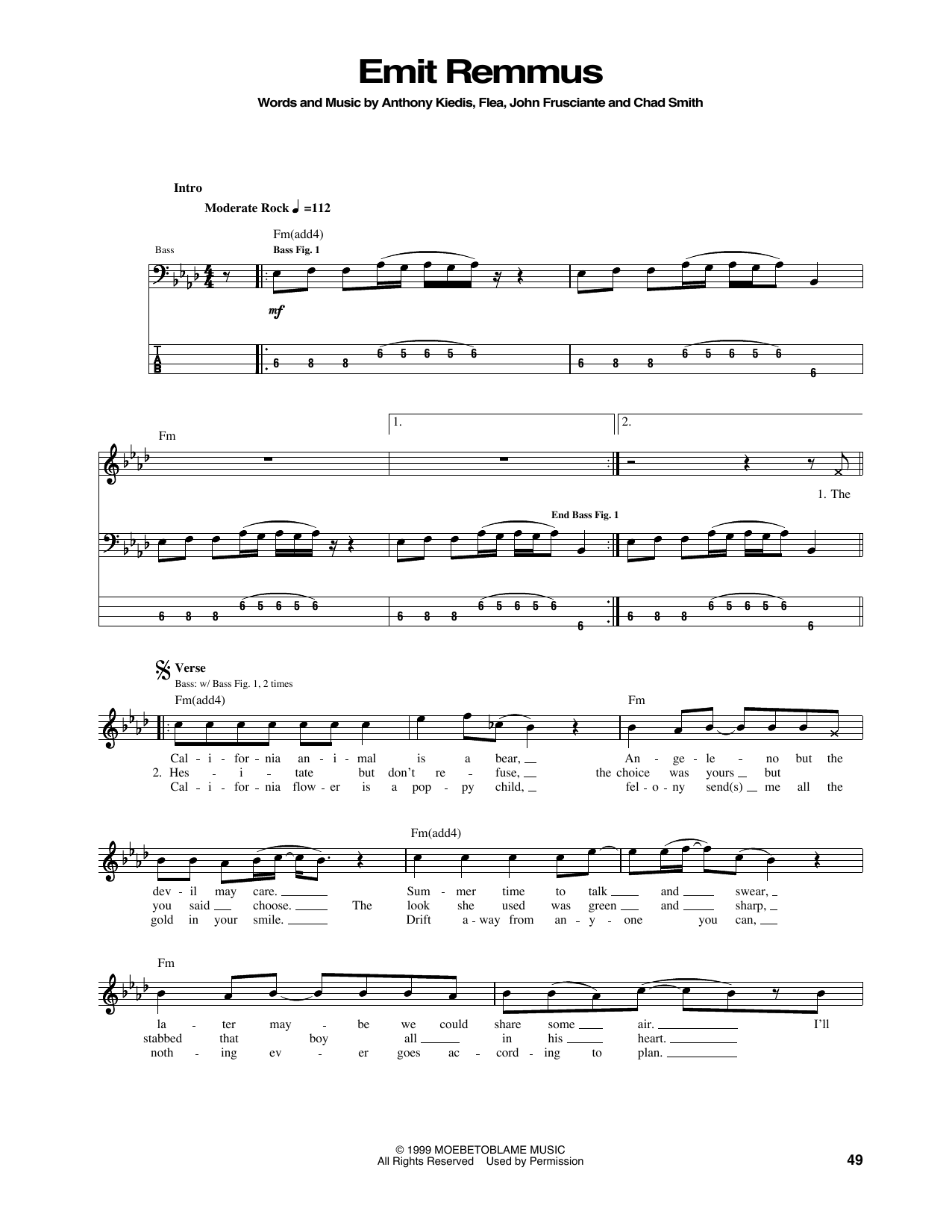 Produktgalerie: Seite 1 von 1 Emit Remmus, Red Hot Chili Peppers, E-Bass