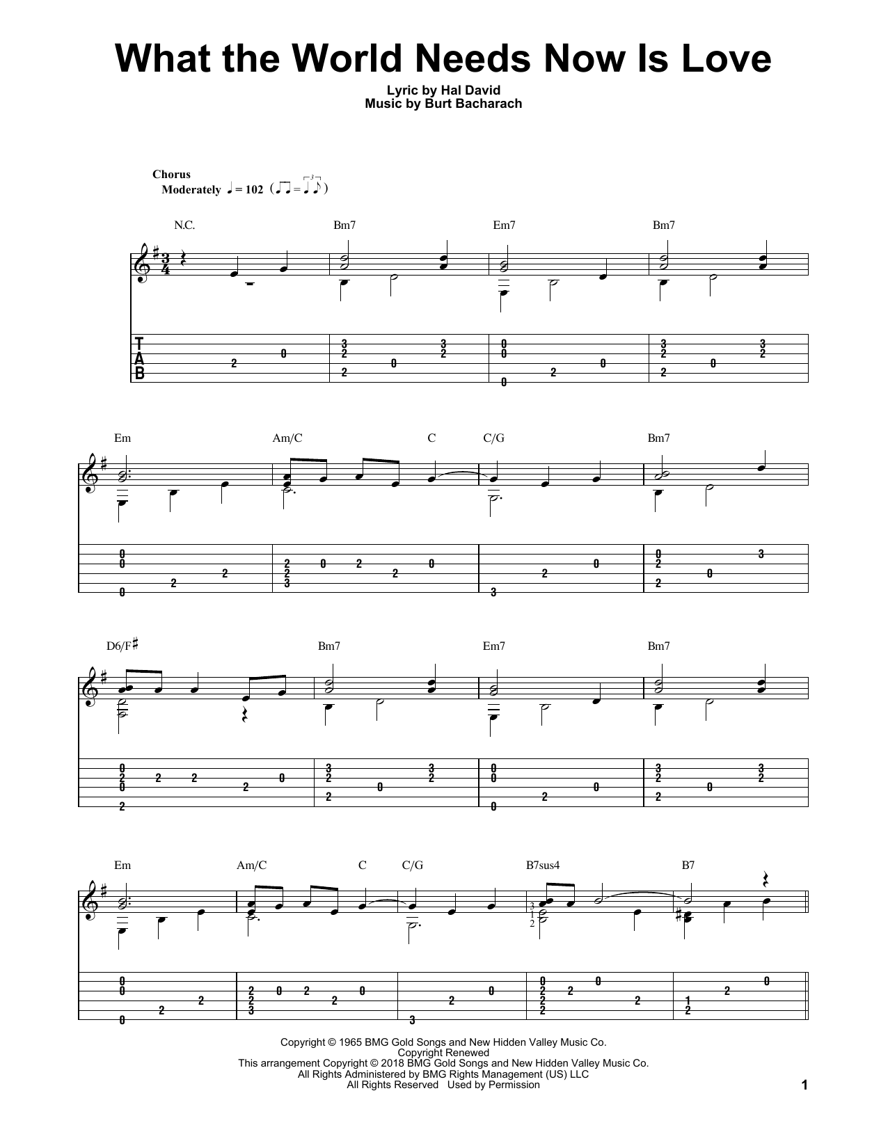 Produktgalerie: Seite 1 von 1 What The World Needs Now Is Love, Burt Bacharach, Gitarre