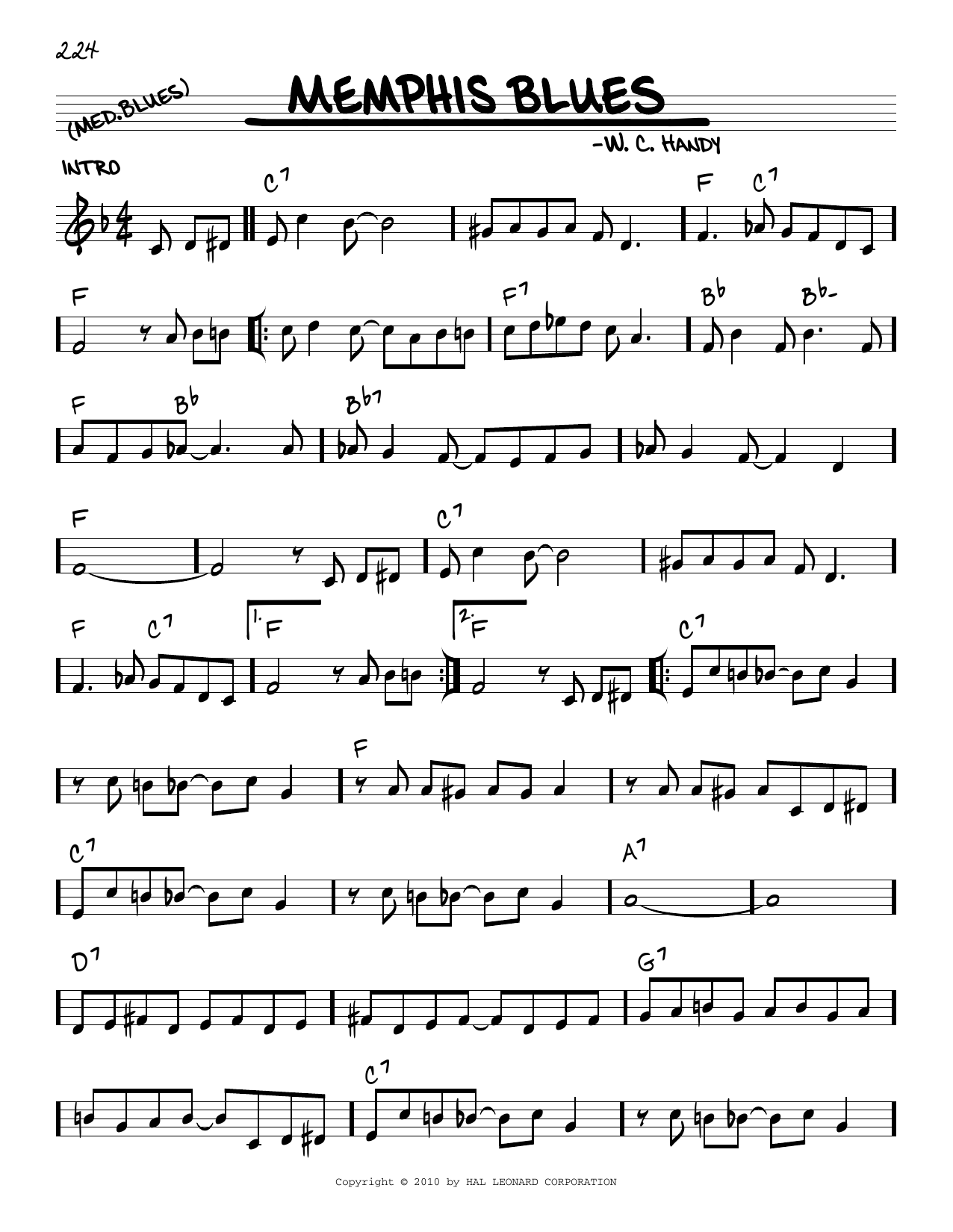 Produktbild zu: Memphis Blues (arr. Robert Rawlins)