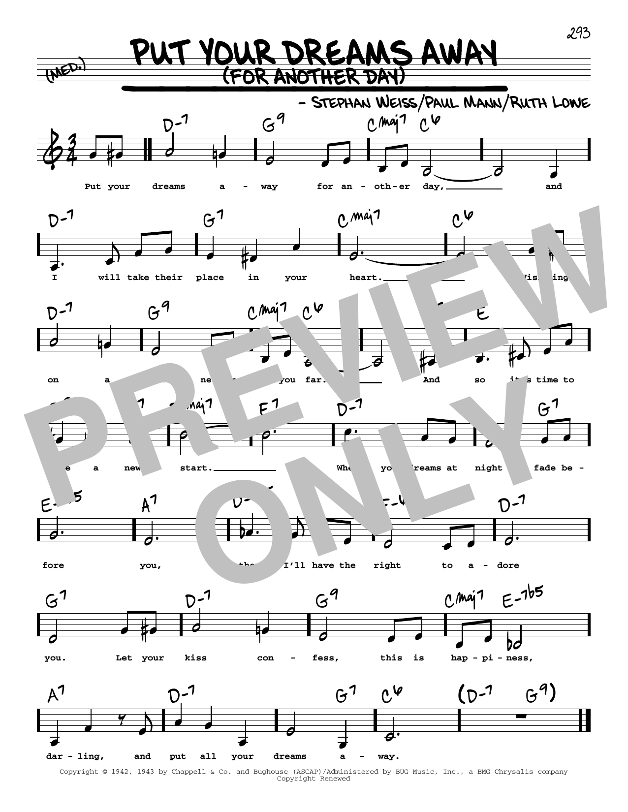 Produktbild zu: Put Your Dreams Away (For Another Day) (Low Voice)