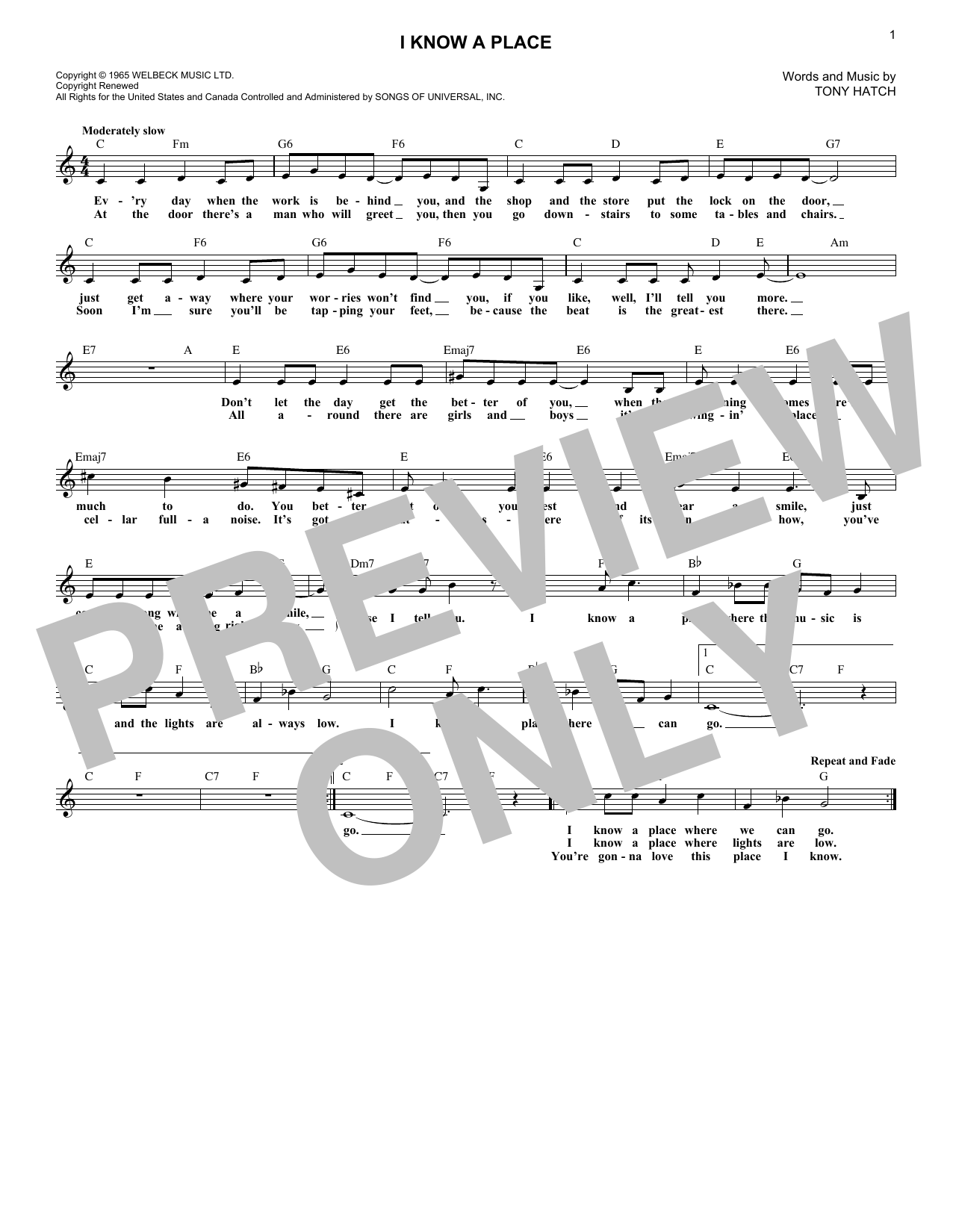 Produktgalerie: Seite 1 von 1 I Know A Place, Petula Clark