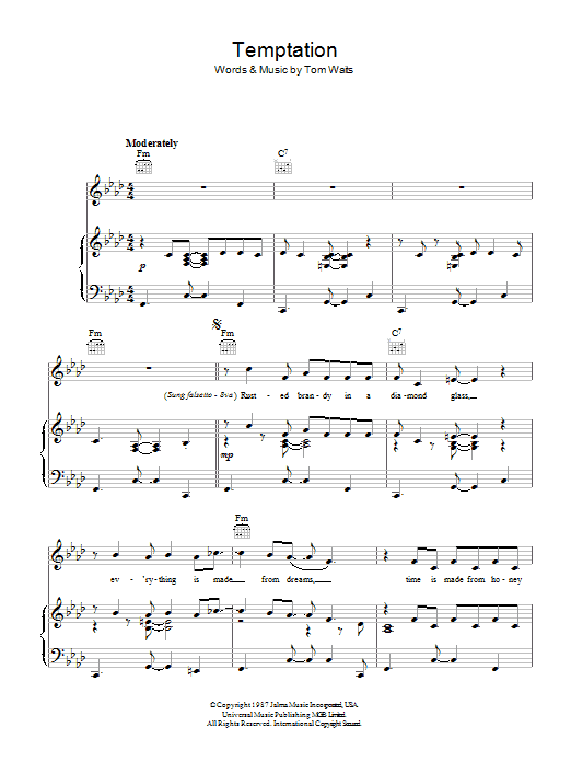 Produktgalerie: Seite 1 von 1 Temptation, Tom Waits, Gesang, Gitarre, Klavier