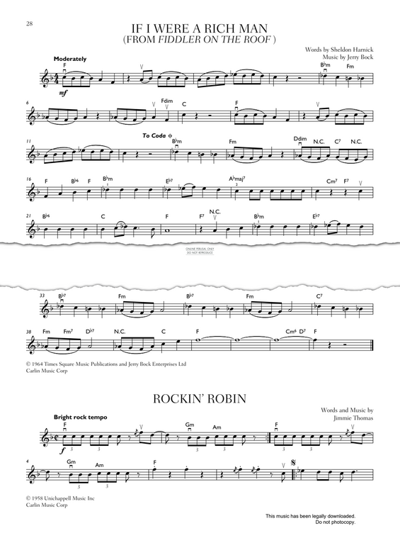 Produktgalerie: Seite 1 von 1 If I Were A Rich Man (from 'Fiddler On The Roof'), Jerry Bock, Violine