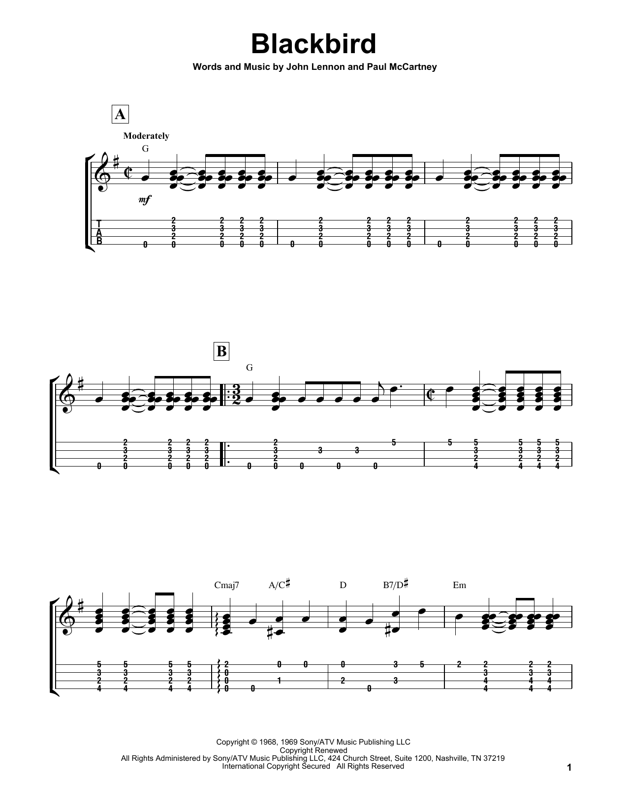 Product gallery: Page 1 of 1 Blackbird, The Beatles