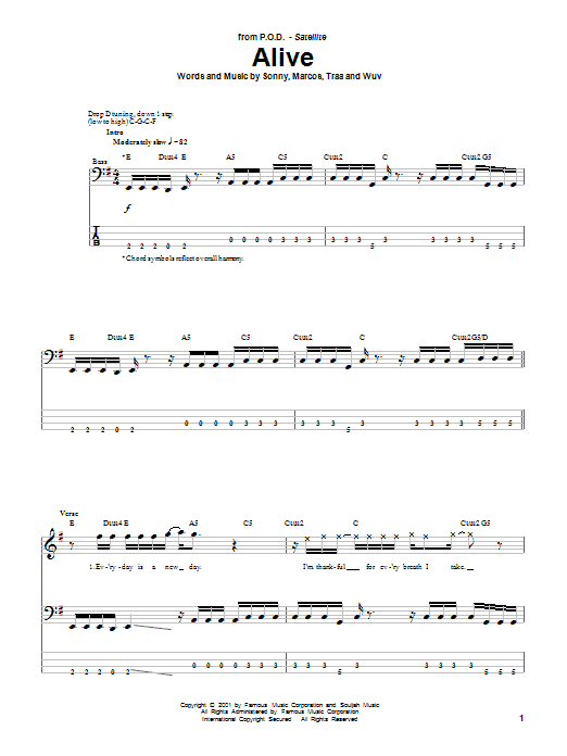 Produktgalerie: Seite 1 von 1 Alive, P.O.D. (Payable On Death), E-Bass