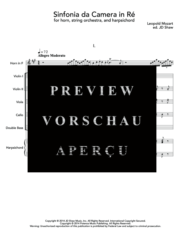 Produktgalerie: Seite 5 von 11 Sinfonia da Camera in Re, , (Horn in F Solo und Streichorchester)