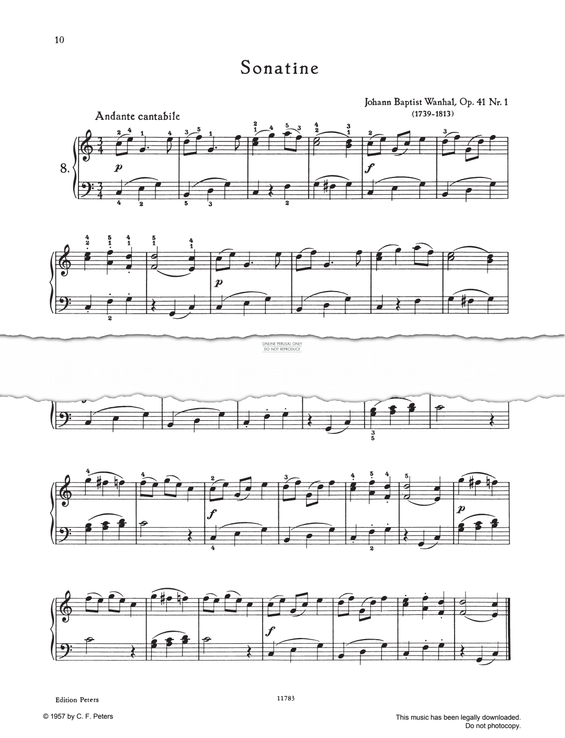 Produktgalerie: Seite 1 von 1 Sonatina C-major, Johann Baptist Wanhal, Klavier