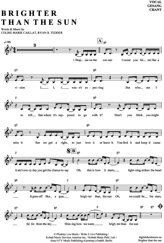 gallery: Brighter than the sun , Callait, Colbie, (vocals)