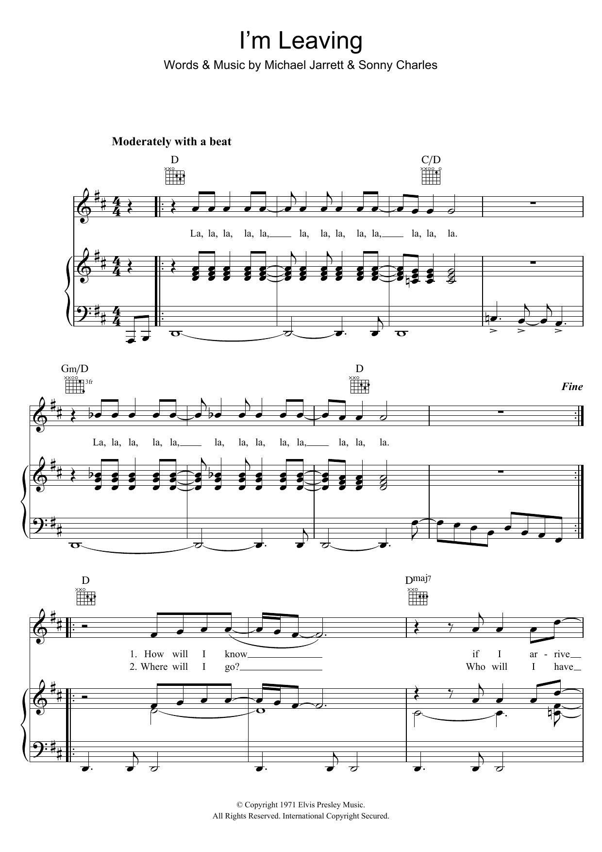 Produktgalerie: Seite 1 von 1 I'm Leaving, Elvis Presley, Gesang, Gitarre, Klavier
