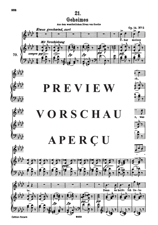 Product gallery: Page 2 of 3 Geheimes D.719, , High Voice and Piano