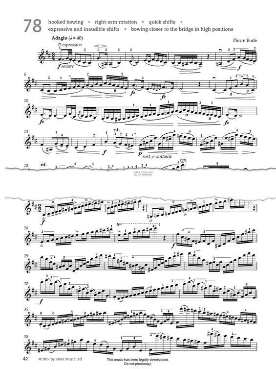 Produktgalerie: Seite 1 von 1 Study No.78 Adagio (from '80 Graded Studies For Violin Book Two'), Pierre Rode, Violine
