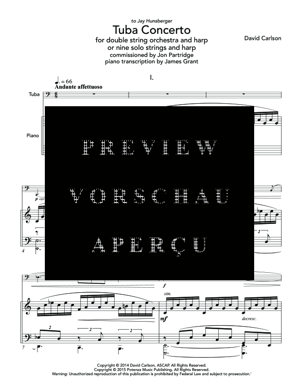 Product gallery: Page 5 of 11 Tuba Concerto, , (tuba and piano)