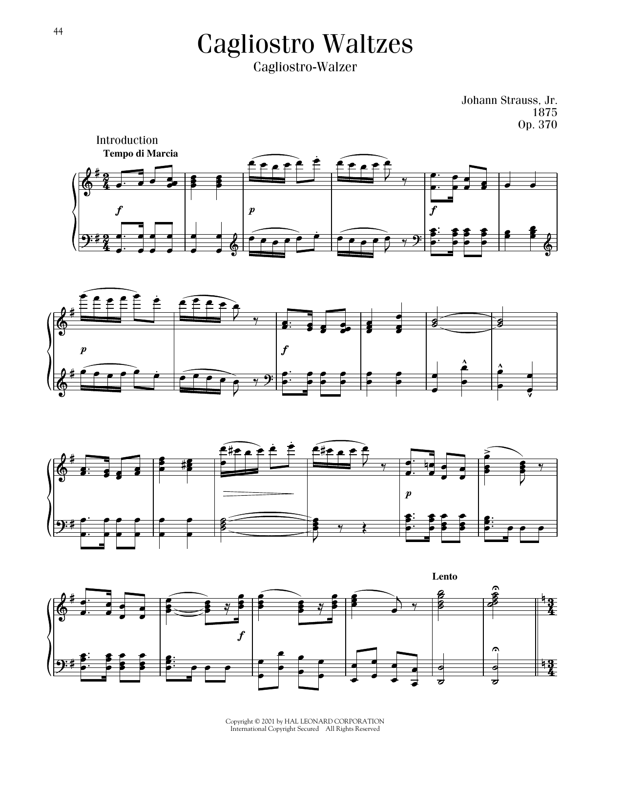 Produktbild zu: Cagliostro Waltzes, Op. 370