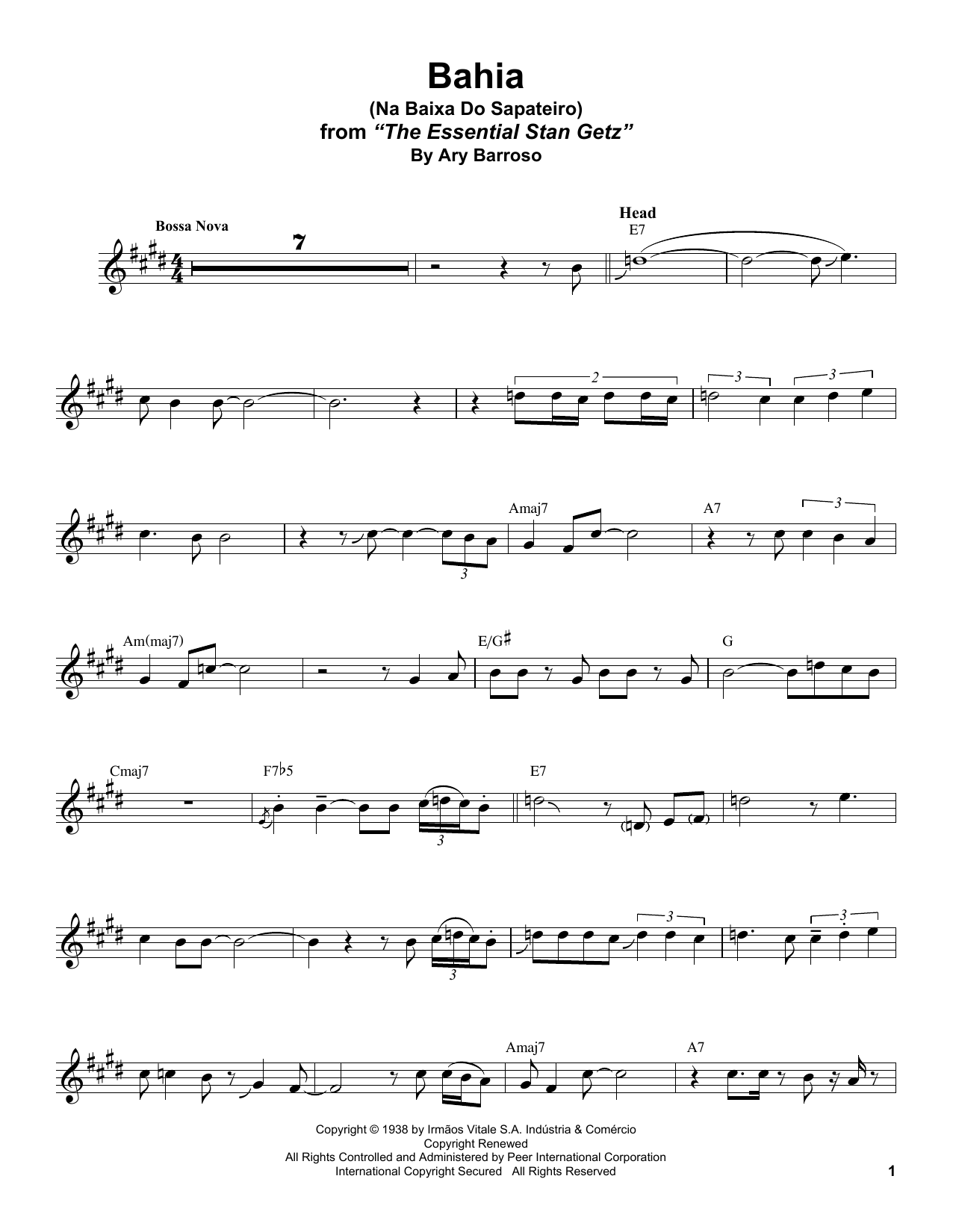Product gallery: Page 1 of 1 Bahia (Na Baixa Do Sapateiro), Stan Getz