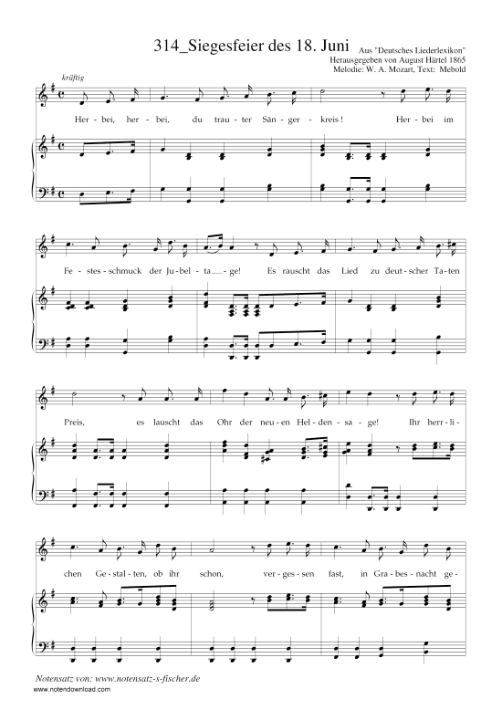 Produktbild zu: Siegesfeier des . Juni W. A. Mozart
