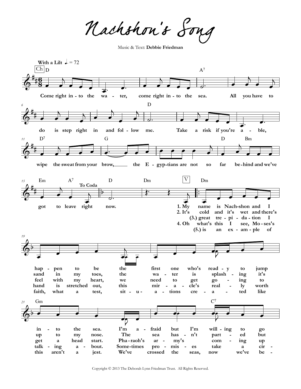 Product gallery: Page 1 of 1 Nachshon's Song, Debbie Friedman