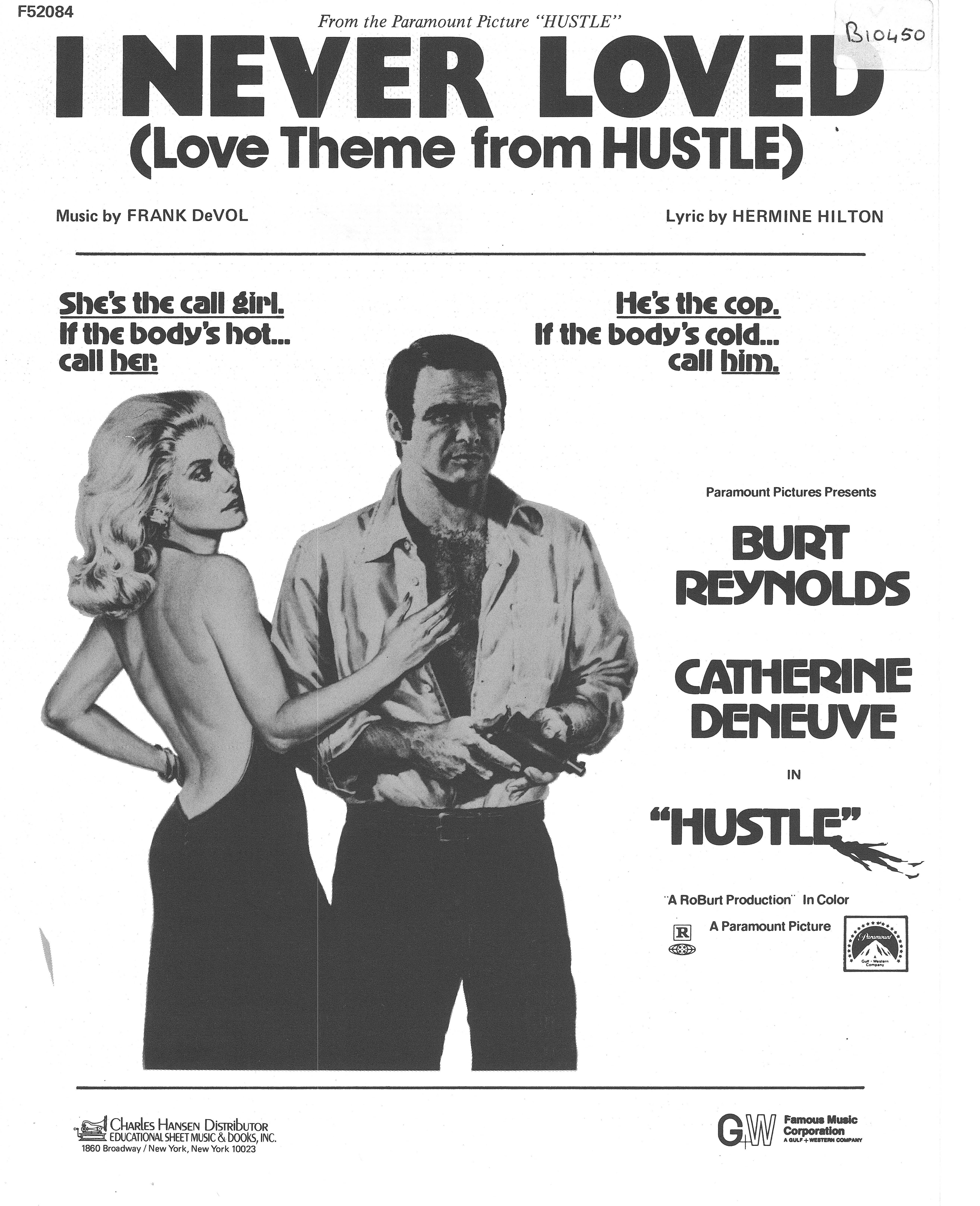 cover: I Never Loved (Love Theme from 'Hustle'), Frank De Vol, Gesang, Gitarre, Klavier
