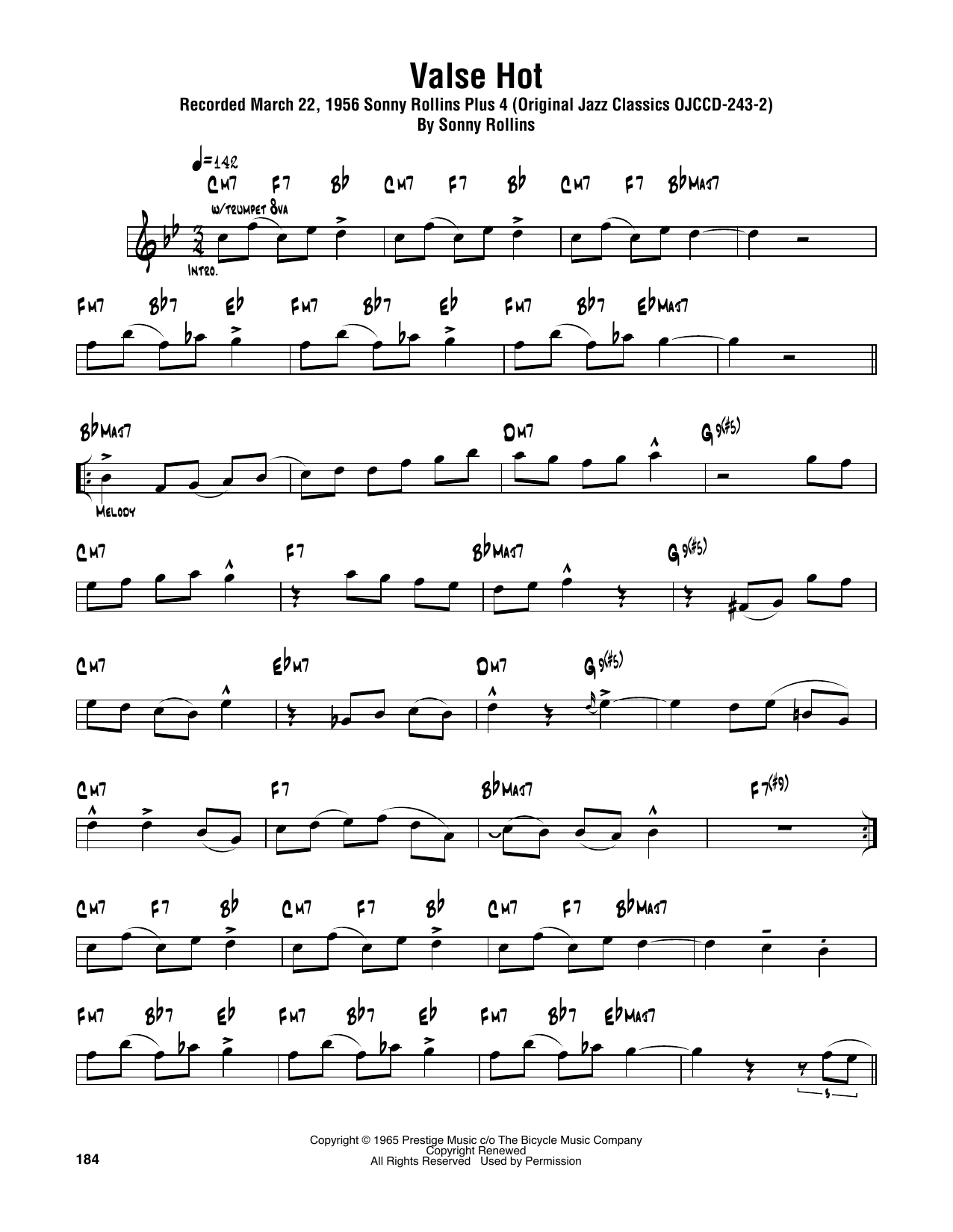 Product gallery: Page 1 of 1 Valse Hot, Sonny Rollins