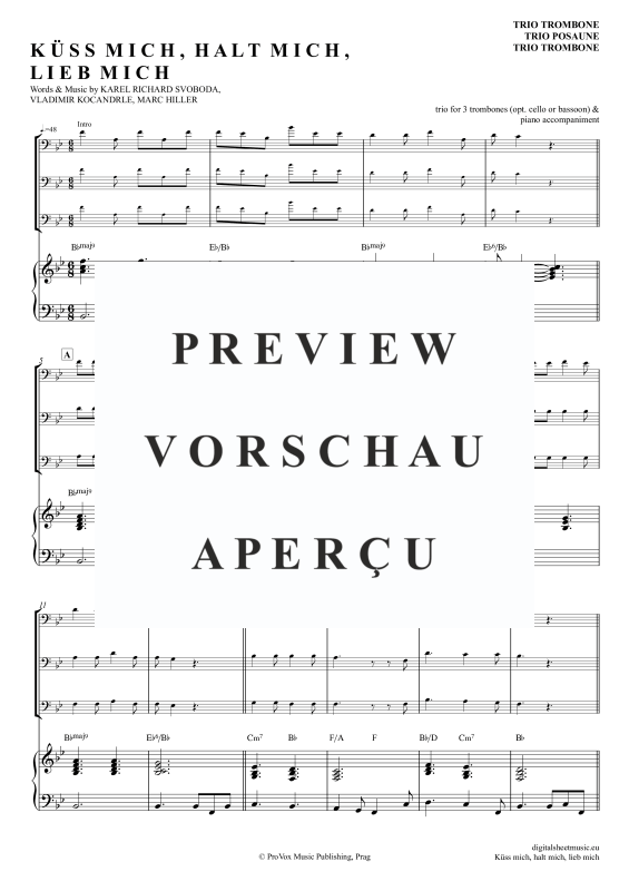 Produktgalerie: Seite 2 von 11 Küss Mich, Halt Mich, Lieb Mich, Egli, Beatrice, (Posaunen Trio + Klavier)